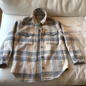 Reformation Giles jacket, beige/grey plaid